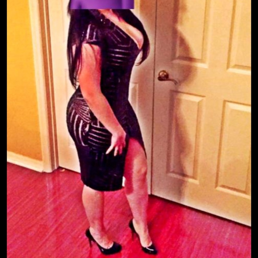 Black Sequined Dress